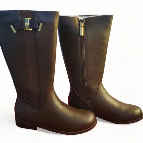 MICHAEL Michael Kors | Emma Valley Girl's Riding Boots |  Brown - Picture 1 of 6